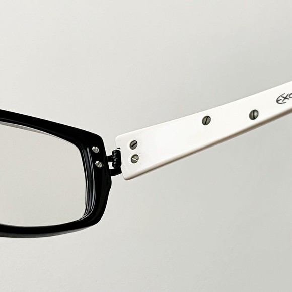 Exalto Eyeglasses FRAME YS03 Black White Acetate Rectangular 54-14-140 France - Picture 11 of 13